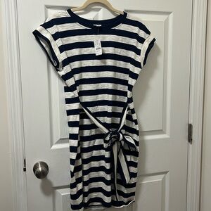 J. Crew Factory Tie Waist T-Shirt Dress -S